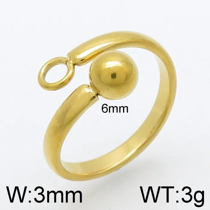 Wholesale Jewelry Simple Style Geometric Stainless Steel 18K Gold Plated Plating Rings