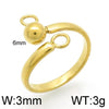 Wholesale Jewelry Simple Style Geometric Stainless Steel 18K Gold Plated Plating Rings