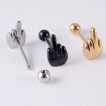 Simple Style Geometric Stainless Steel Plating Tongue Nail