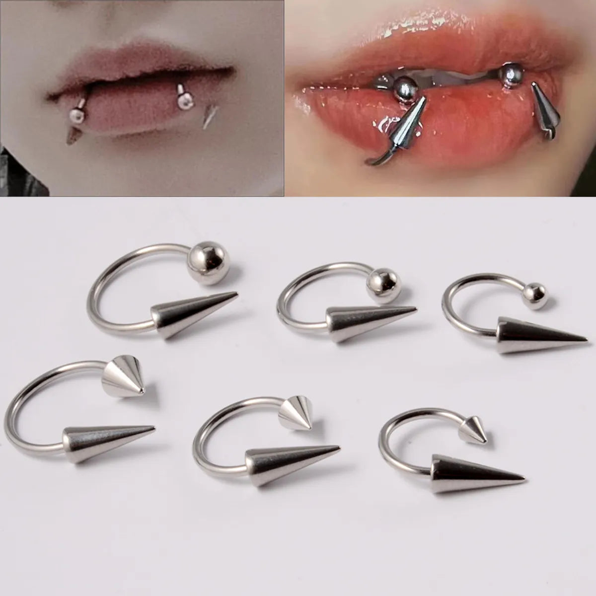 Simple Style Geometric Stainless Steel Plating Unisex Labret 1 Piece