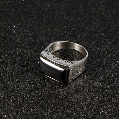 Simple Style Geometric Stainless Steel Polishing Men'S Rings