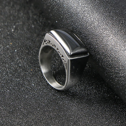 Simple Style Geometric Stainless Steel Polishing Men'S Rings