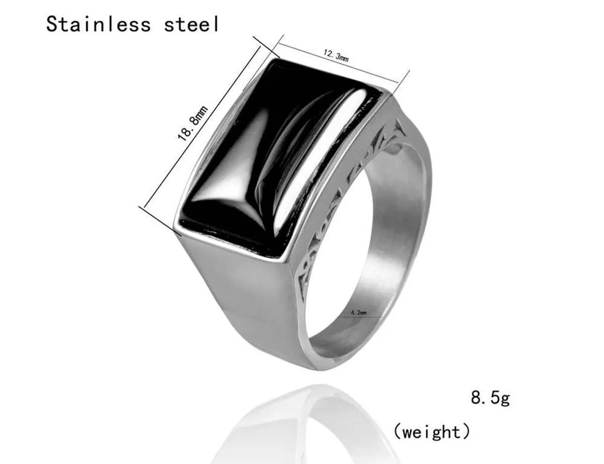 Simple Style Geometric Stainless Steel Polishing Men'S Rings