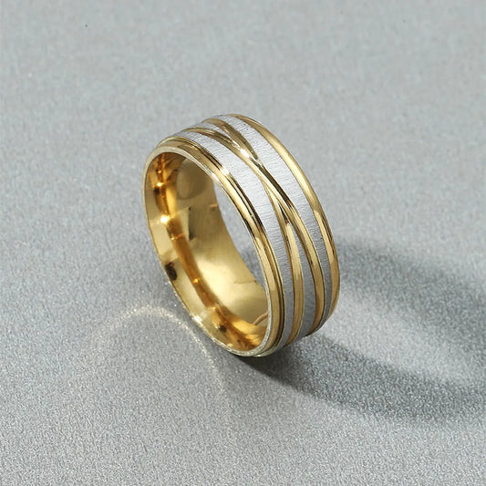 Wholesale Jewelry Simple Style Geometric Stainless Steel Titanium Steel 14K Gold Plated Plating Rings