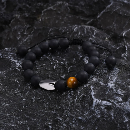 Simple Style Geometric Stainless Steel Tiger Eye Bracelets In Bulk