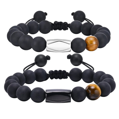 Simple Style Geometric Stainless Steel Tiger Eye Bracelets In Bulk