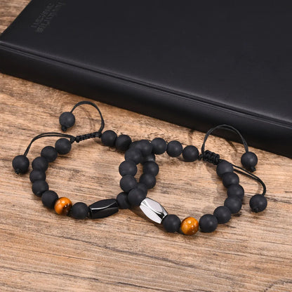 Simple Style Geometric Stainless Steel Tiger Eye Bracelets In Bulk