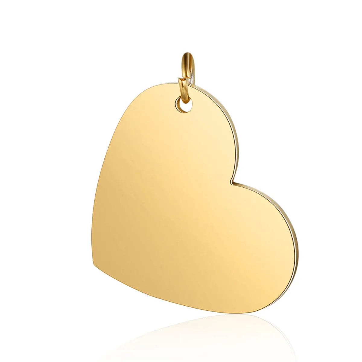 1 Piece Stainless Steel Titanium Steel 18K Gold Plated Heart Shape Polished Pendant