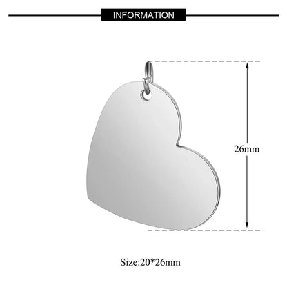 1 Piece Stainless Steel Titanium Steel 18K Gold Plated Heart Shape Polished Pendant