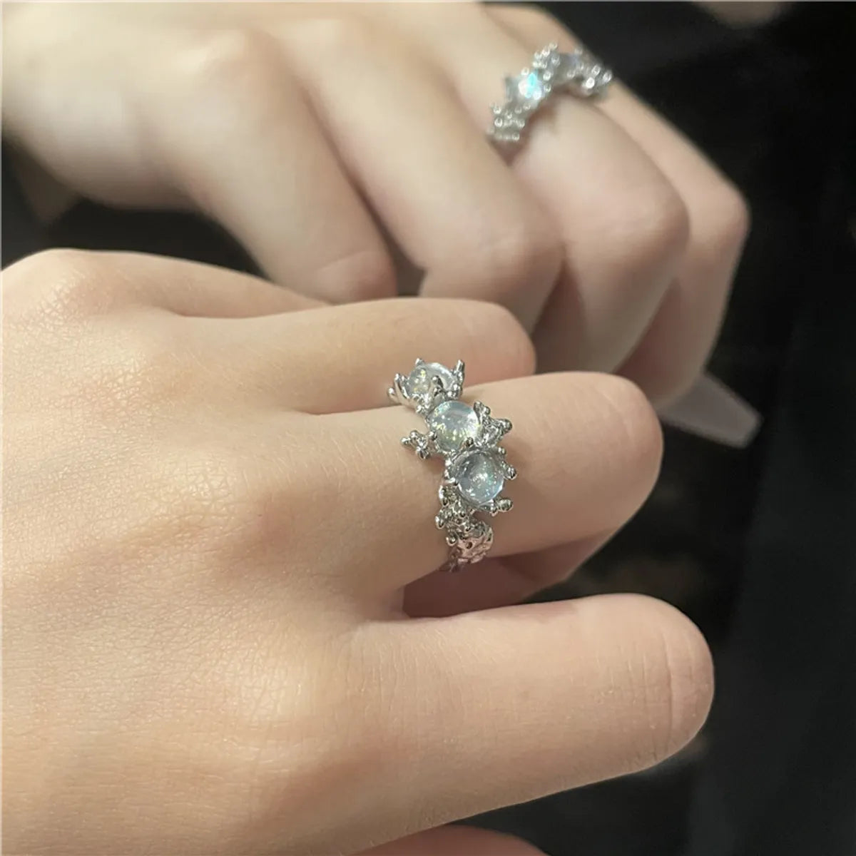 Simple Style Geometric Star Moonstone Alloy Wholesale Open Ring