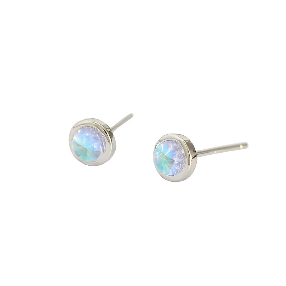 Simple Style Geometric Plating Sterling Silver Turquoise Ear Studs