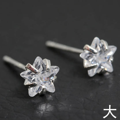 Simple Style Geometric Sterling Silver Inlay Zircon Ear Studs 1 Pair