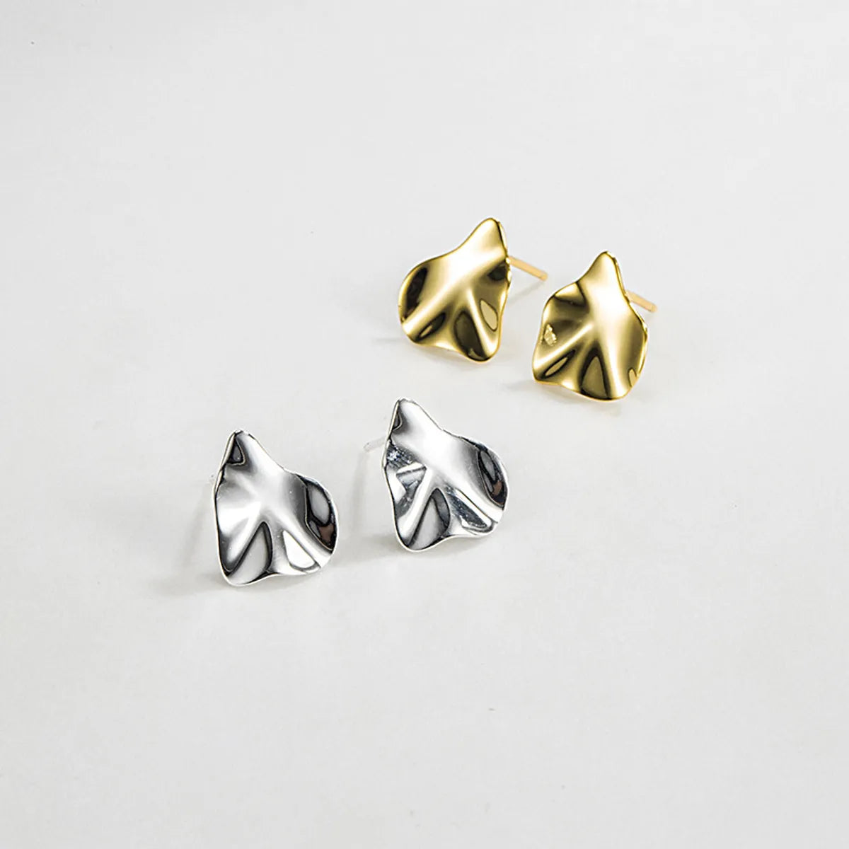 1 Pair Simple Style Geometric Irregular Plating Sterling Silver Ear Studs