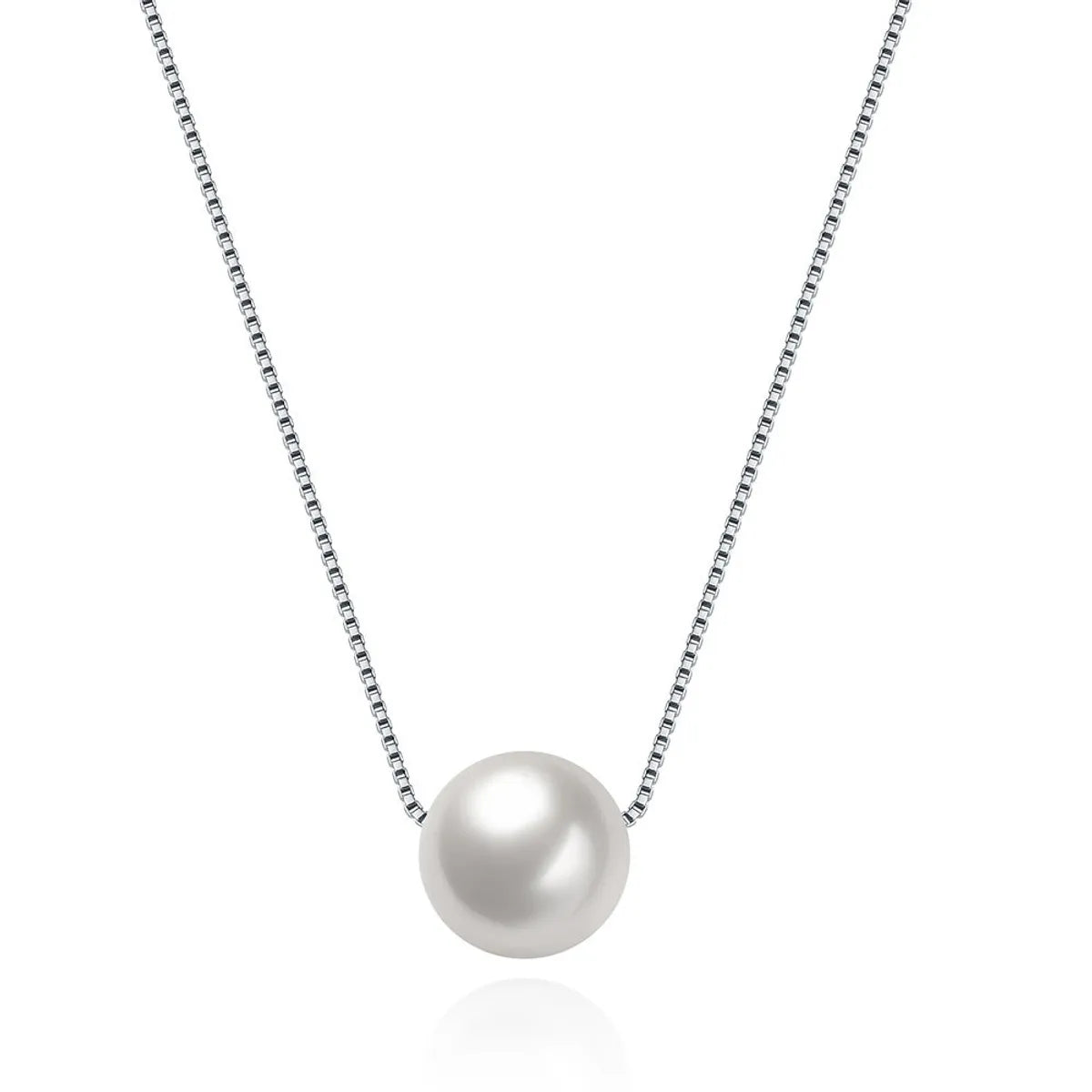 Simple Style Geometric Sterling Silver Plating Artificial Pearls Necklace 1 Piece