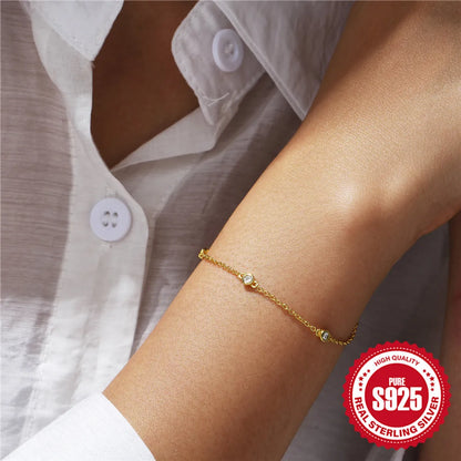 Simple Style Geometric Sterling Silver Plating Bracelets