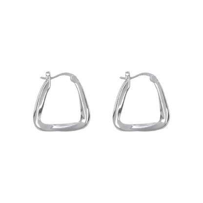 1 Pair Simple Style Geometric Copper Plating White Gold Plated Earrings