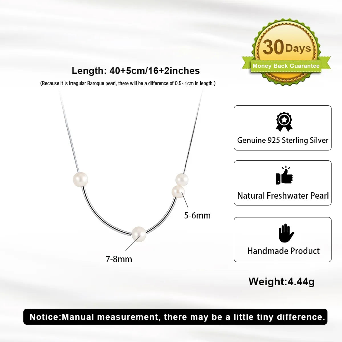 Simple Style Geometric Sterling Silver Plating Inlay Pearl White Gold Plated Pendant Necklace