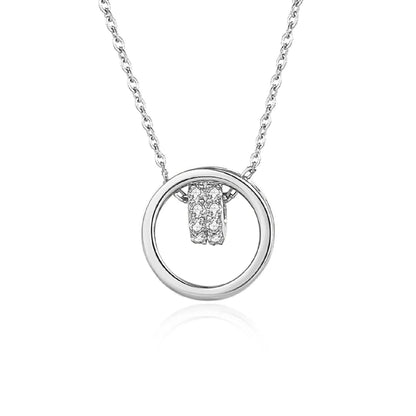 Simple Style Geometric Sterling Silver Plating Inlay Zircon Pendant Necklace