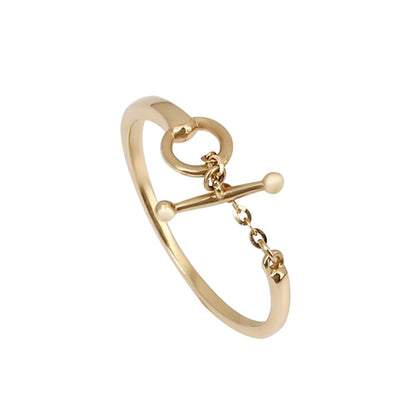 Simple Style Geometric Sterling Silver Plating Metal 14k Gold Plated Open Ring