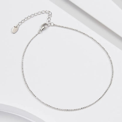 Simple Style Geometric Sterling Silver Polishing 14K Gold Plated White Gold Plated Women'S Anklet