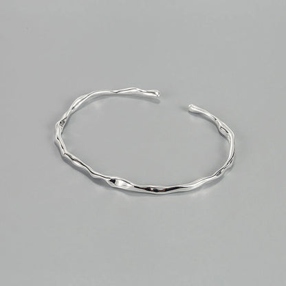 Simple Style Geometric Sterling Silver Polishing Bangle 1 Piece