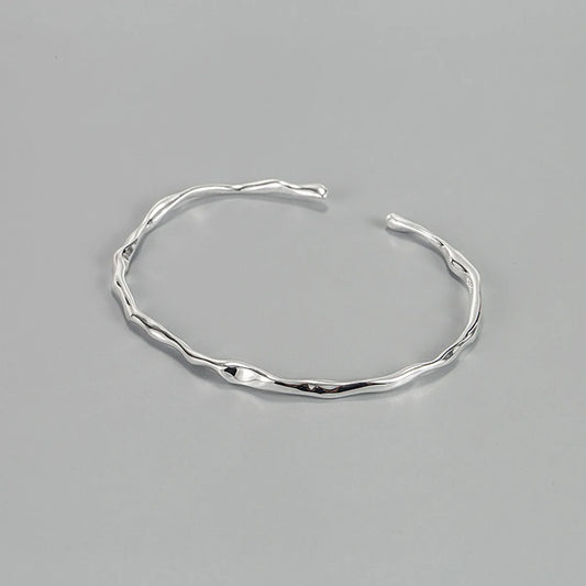 Simple Style Geometric Sterling Silver Polishing Bangle 1 Piece