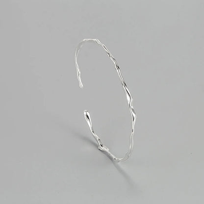 Simple Style Geometric Sterling Silver Polishing Bangle 1 Piece