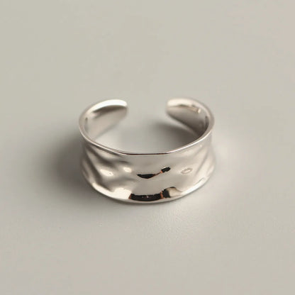 Simple Style Geometric Sterling Silver Polishing Open Ring