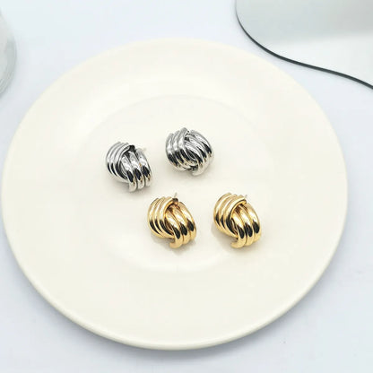 Simple Style Geometric Stripe Alloy Plating Earrings