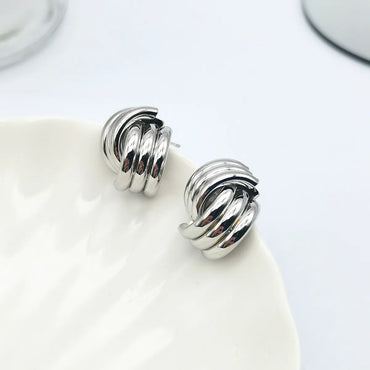 Simple Style Geometric Stripe Alloy Plating Earrings