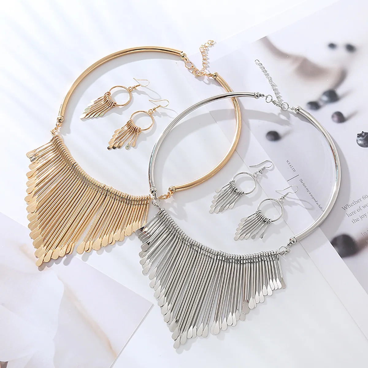 Simple Style Geometric Tassel Alloy Plating Women'S Jewelry Set