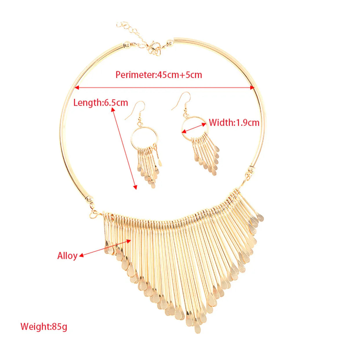 Simple Style Geometric Tassel Alloy Plating Women'S Jewelry Set