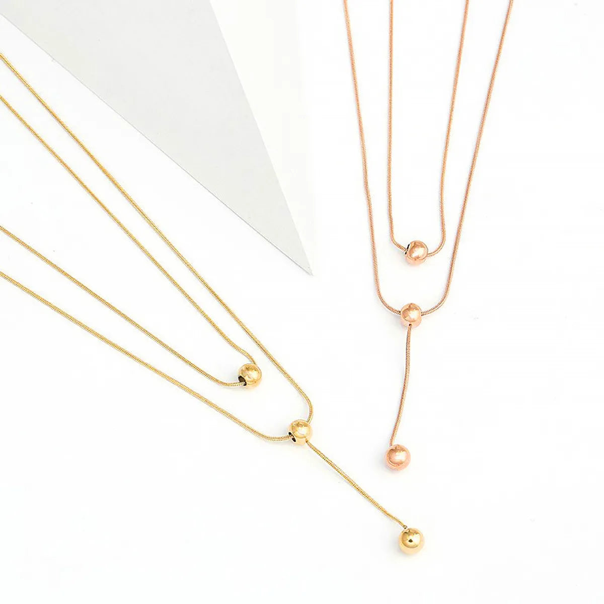 Simple Style Geometric Tassel Titanium Steel Necklace Plating Stainless Steel Necklaces