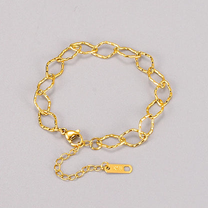 Simple Style Geometric Titanium Steel Bracelets Gold Plated Stainless Steel Bracelets