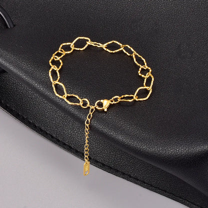 Simple Style Geometric Titanium Steel Bracelets Gold Plated Stainless Steel Bracelets