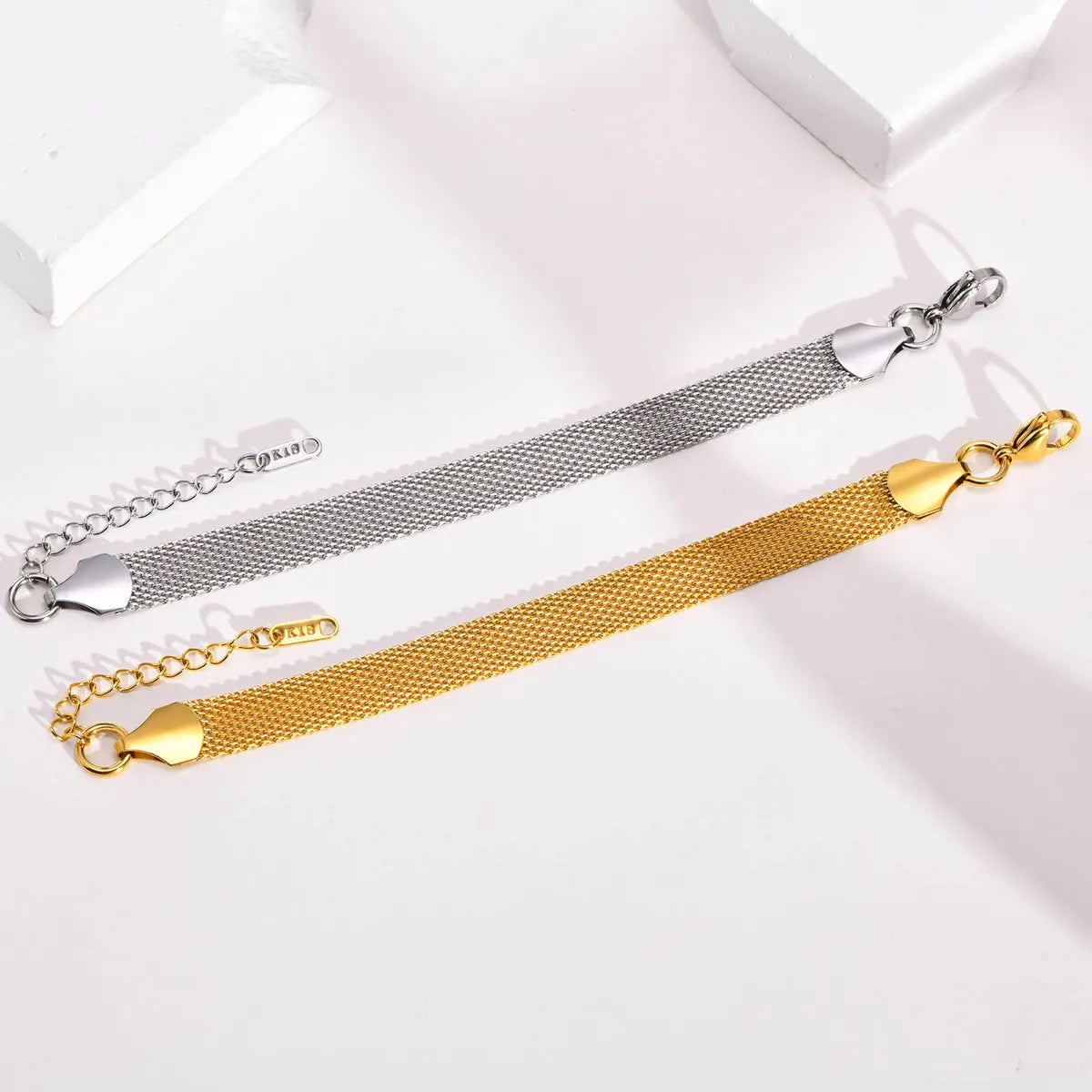 Simple Style Geometric Titanium Steel Plating Bracelets