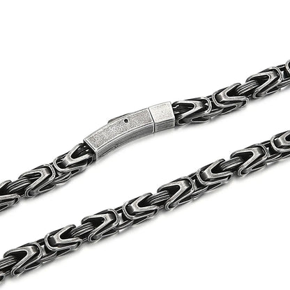 Simple Style Geometric Titanium Steel Chain Men'S Necklace