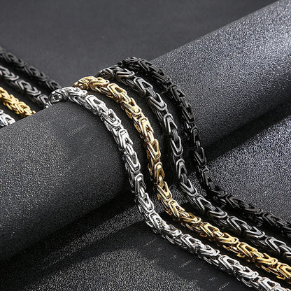 Simple Style Geometric Titanium Steel Chain Men'S Necklace