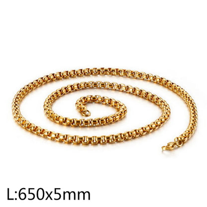 Simple Style Geometric Titanium Steel Chain 18K Gold Plated Unisex Necklace