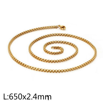 Simple Style Geometric Titanium Steel Chain 18K Gold Plated Unisex Necklace