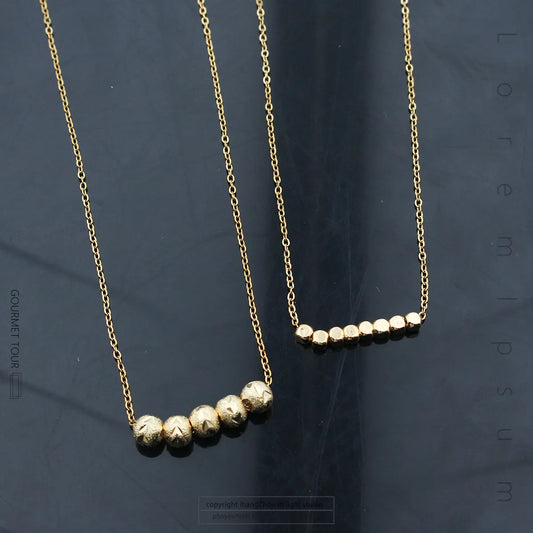 Simple Style Geometric Titanium Steel Copper Beaded Plating Necklace