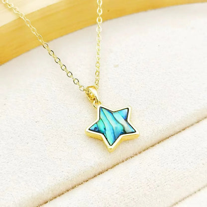 Simple Style Geometric Titanium Steel Copper Plating Inlay Zircon Gold Plated Pendant Necklace