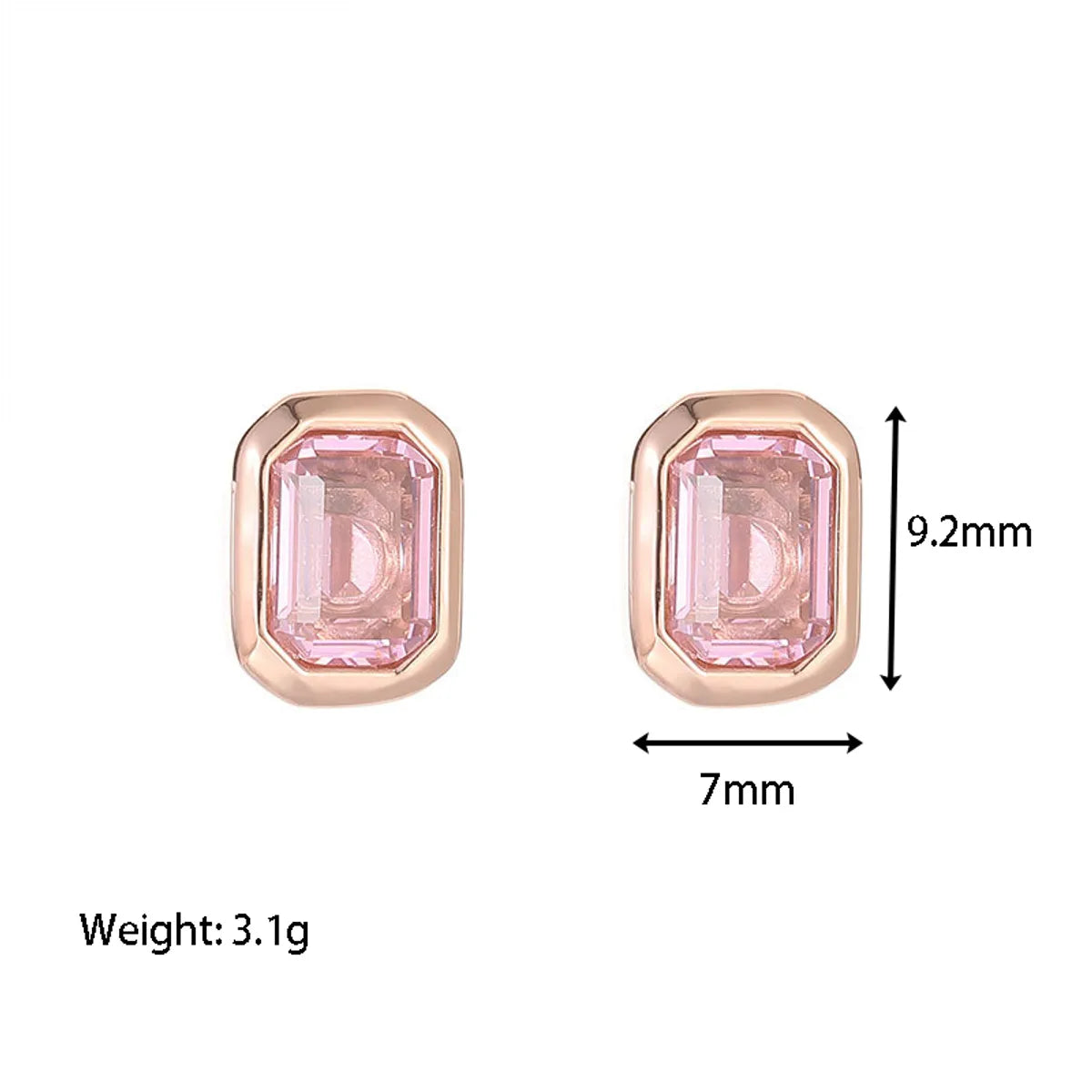 Simple Style Geometric Titanium Steel Ear Studs Inlay Zircon Stainless Steel Earrings 1 Pair