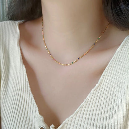 Simple Style Geometric Titanium Steel Gold Plated Necklace