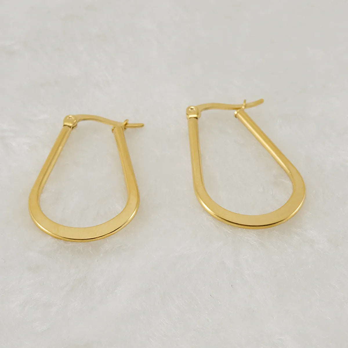 Simple Style Geometric Plating Metal Titanium Steel Hoop Earrings