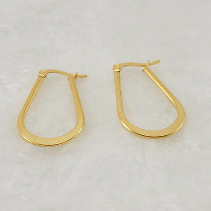 Simple Style Geometric Plating Metal Titanium Steel Hoop Earrings