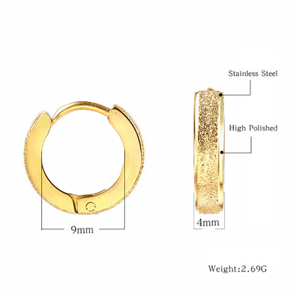 Simple Style Geometric Titanium Steel Hoop Earrings Polishing Stainless Steel Earrings