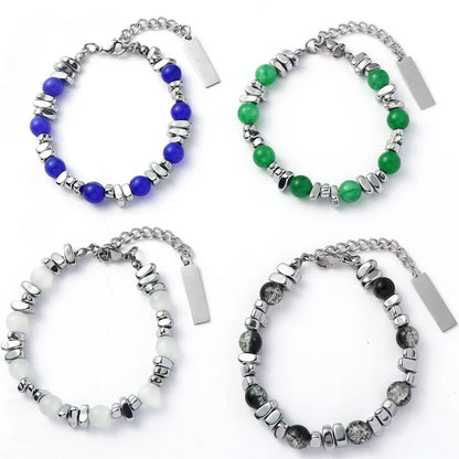 Simple Style Geometric Titanium Steel Irregular Beaded Bracelets