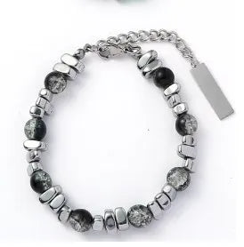 Simple Style Geometric Titanium Steel Irregular Beaded Bracelets