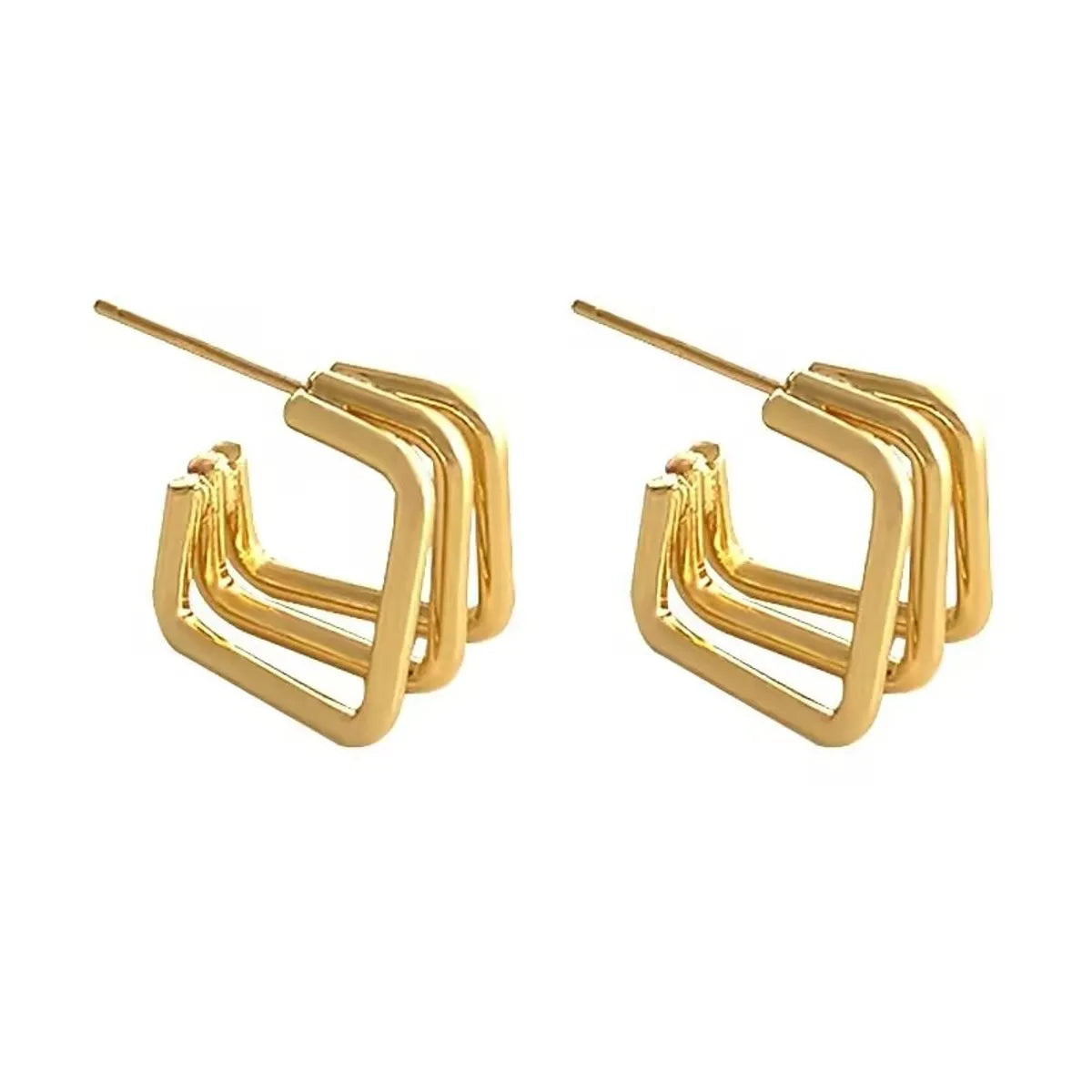 Simple Style Geometric Titanium Steel Irregular Plating Earrings 1 Pair